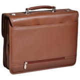 McKlein 15144 USA Ashburn 15.4"Leather Double Compartment Laptop Briefcase Brown