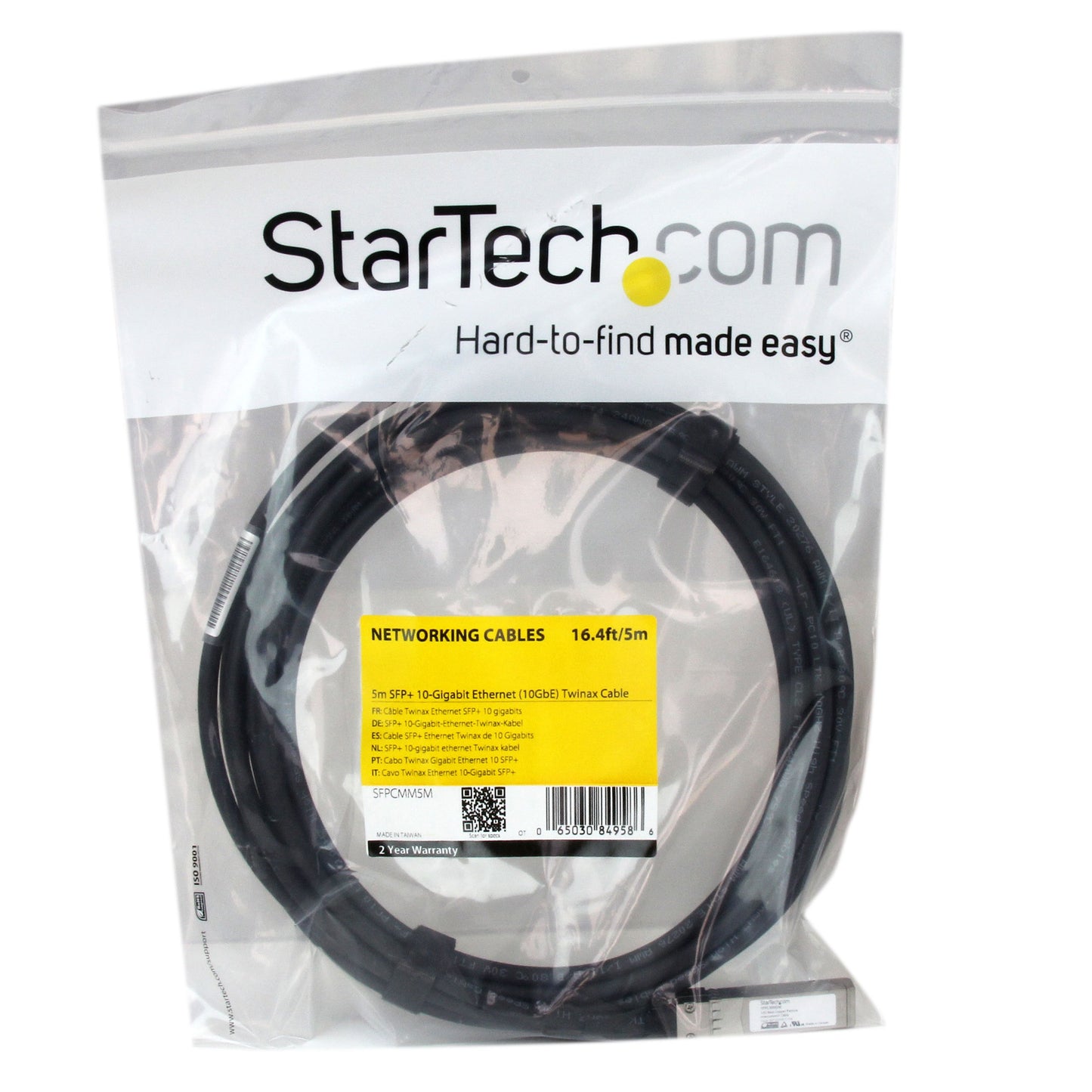 StarTech.com Cisco SFP-H10GB-CU5M Compatible SFP+ 10-Gigabit Ethernet Passive Twinax Direct Attach Cable - 5 m (16.4 ft) - 10 GbE (SFPCMM5M)