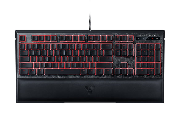 Razer Destiny 2 Ornata Chroma: Mecha-Membrane - Individually Backlit Mid-Height Keys - Leatherette Wrist Rest - Gaming Keyboard