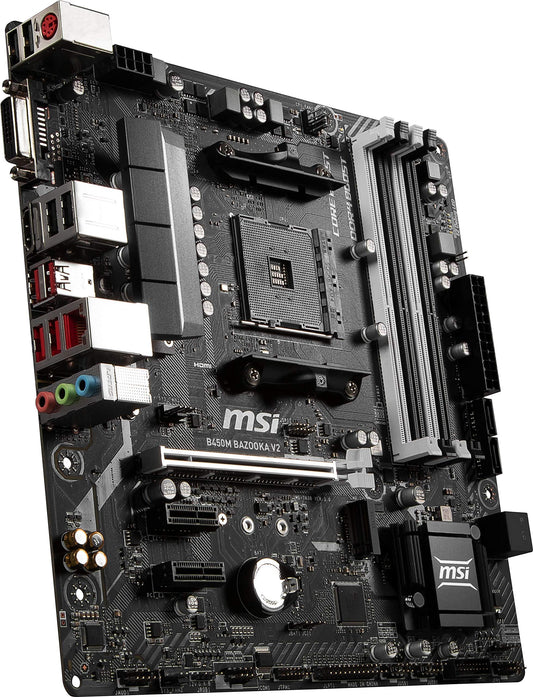 MSI Arsenal Gaming AMD Ryzen 1st and 2ND Gen AM4 M.2 USB 3 DDR4 DVI HDMI Micro-ATX Motherboard (B450M Bazooka V2)