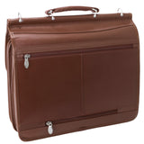 McKlein 80334 USA Halsted 15" Leather Double Compartment Laptop Briefcase Brown