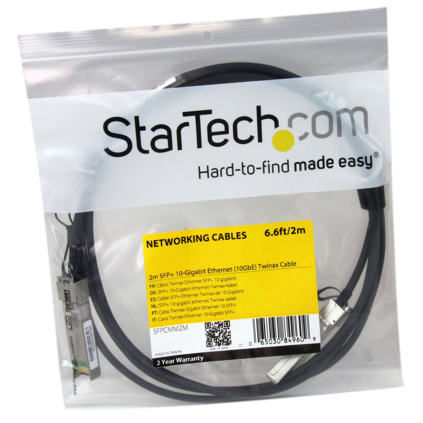 StarTech.com Cisco SFP-H10GB-CU2M Compatible SFP+ 10-Gigabit Ethernet Passive Twinax Direct Attach Cable - 2 m (6.6 ft) - 10 GbE (SFPCMM2M)