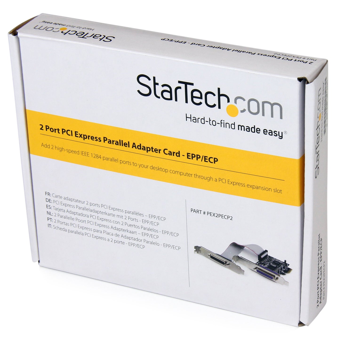 StarTech.com 2 Port PCI Express/PCI-e Parallel Adapter Card - IEEE 1284 with LP Bracket - 2X DB25 (F) PCIE Parallel Port Card (PEX2PECP2)