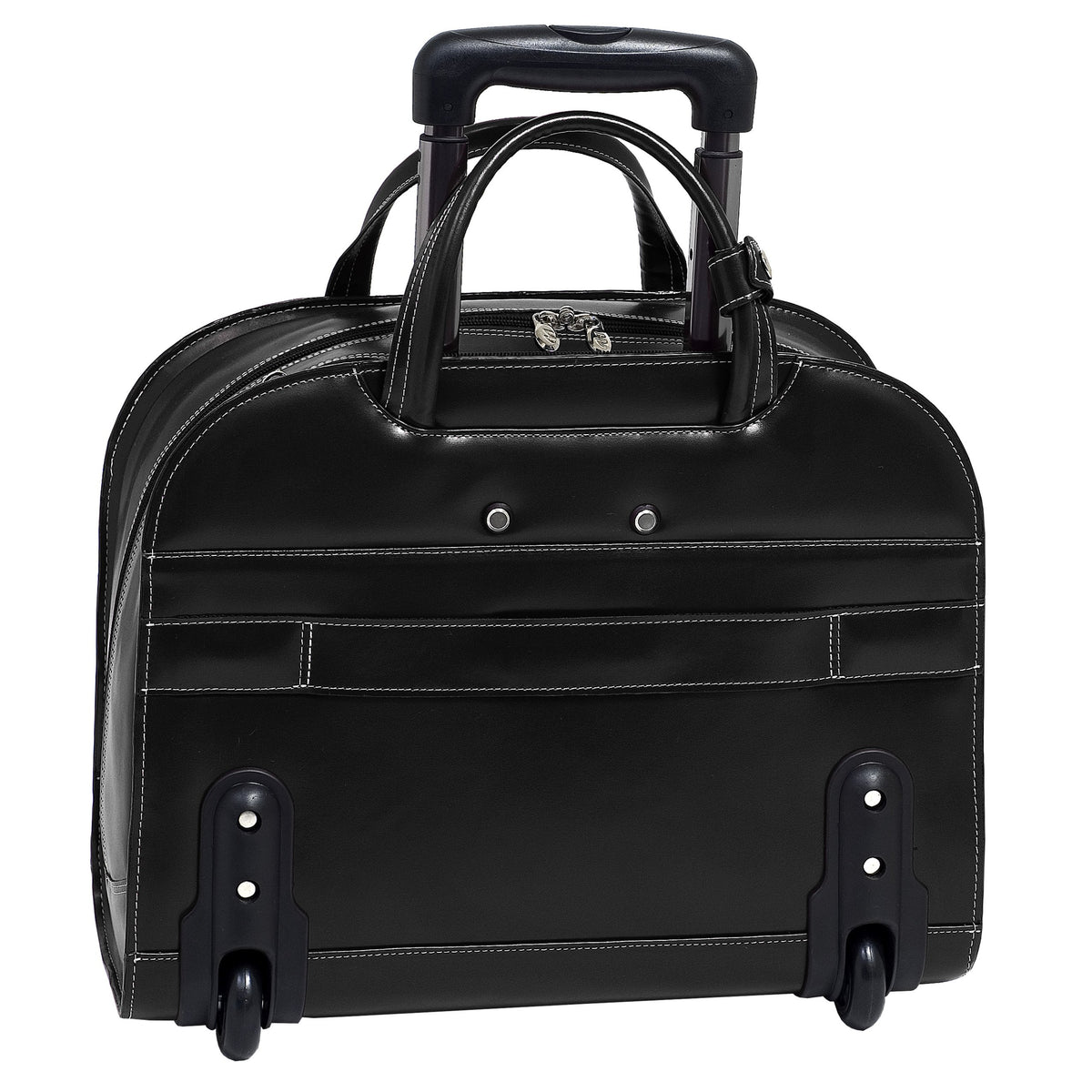 McKlein 96185A USA Davis 15" Leather Wheeled Ladies' Laptop Briefcase Black