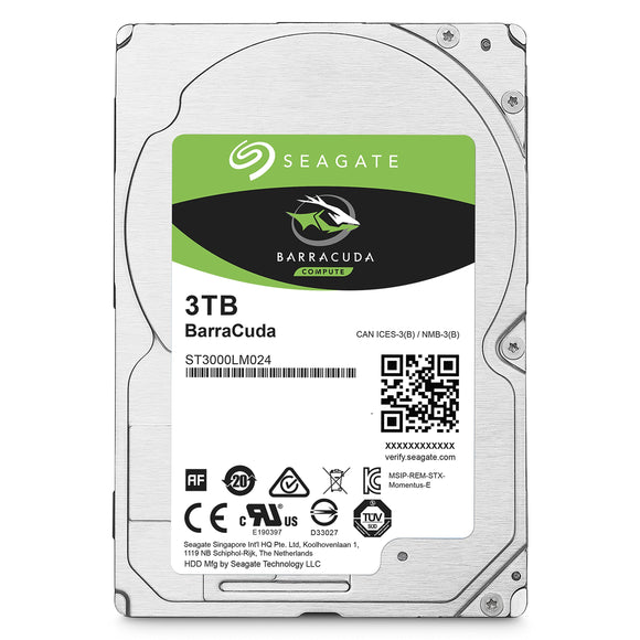 Open box of Seagate BarraCuda 3TB Internal Hard Drive HDD - 2.5 Inch SATA 6Gb/s 5400 RPM 128 MB Cache for Computer Desktop PC (ST3000LM024)