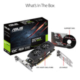 ASUS GeForce 4GB HDMI 2.0 DP 1.4 DVI Graphics Card (GTX1050TI-O4G-LP-BRK)