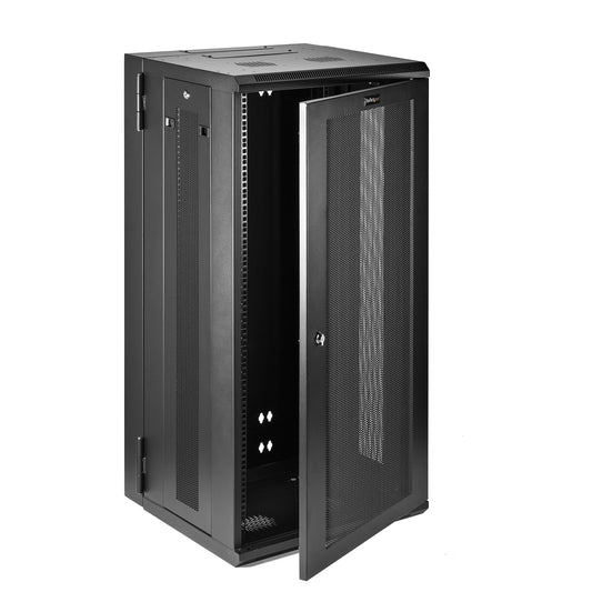 StarTech.com 26U Wall Mount Server Rack Cabinet - 4-Post Adjustable Depth (3" to 16") IT Data Equipment Enclosure w/ Cable Management - 200lb / 90kg (RK2620WALHM)