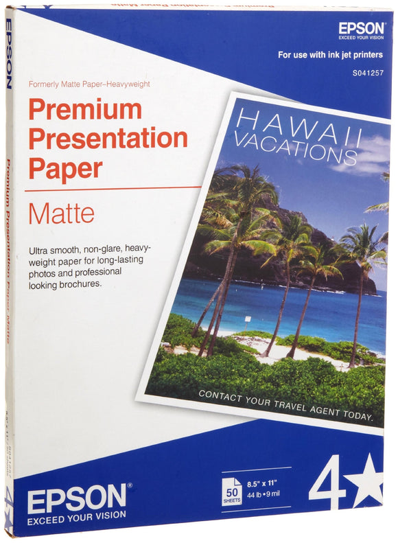 Epson Premium Photo Paper Glossy (8.5 X 11) (50 Sheets/pkg)