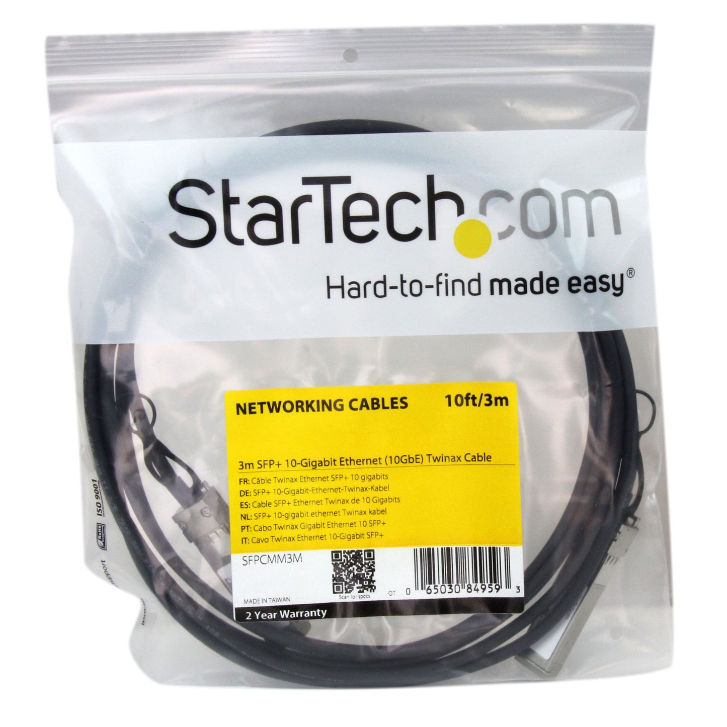 StarTech.com Cisco SFP-H10GB-CU3M Compatible SFP+ 10-Gigabit Ethernet Passive Twinax Direct Attach Cable - 3 m (10 ft) - 10 GbE (SFPCMM3M)