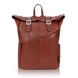 McKlein Pebble Grain Calfskin Leather, Dual Access Laptop Backpack, Brown (88734)