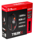Thermaltake Tt eSPORTS Talon X Ambidextrous Optical RGB Gaming Mouse & Dasher Mouse Pad Combo MO-CPC-WDOOBK-01