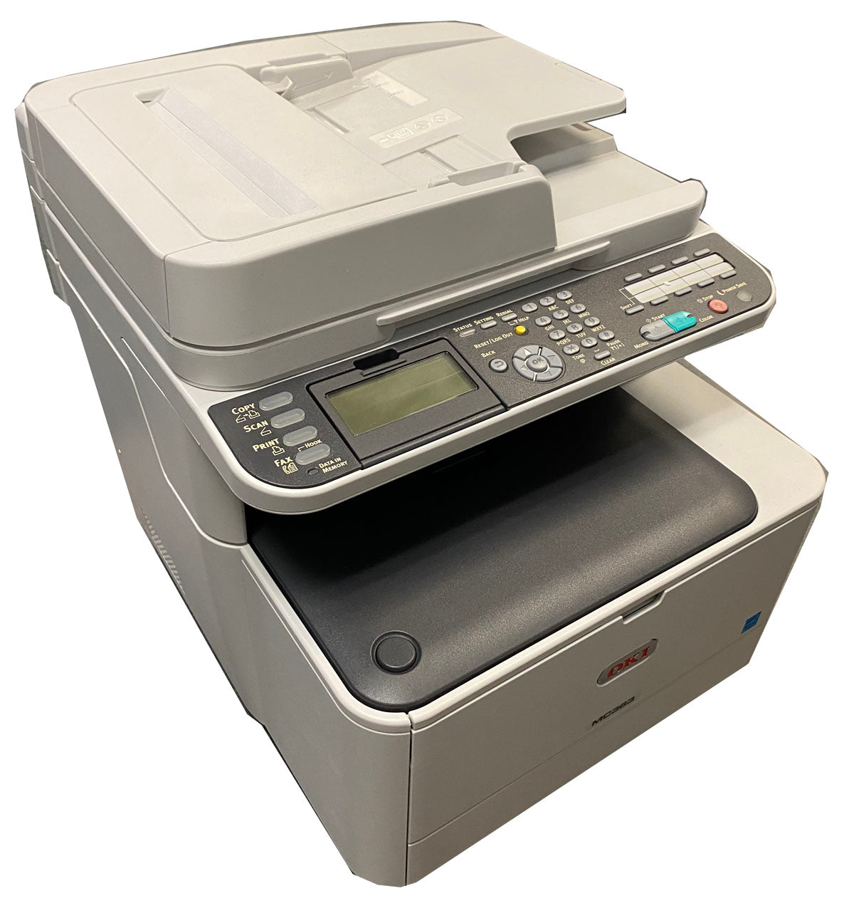 OKI PRINTING SOLUTIONS MC363DN Multifunction LED Copy Print Scan Fax 27ppm Color 31ppm Mono 1200 dpi x 600 dpi (Used)