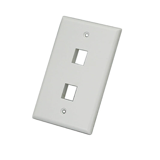 Keystone Wall Plate, 2 Port - White