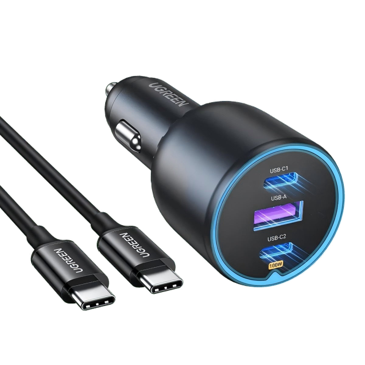 130W 2C1A Car Charger set with 1m USB-C
