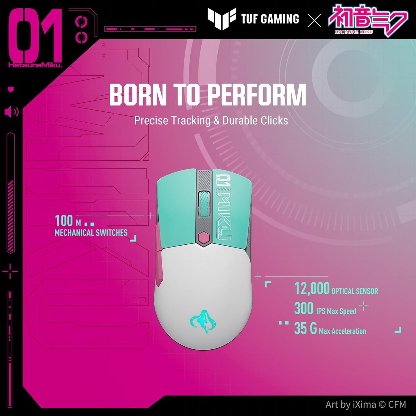 ASUS TUF Hatsune Miku Edition Mini Wireless Gaming Mouse