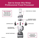 Ninja Professional Plus Food Processor 850-watts With Auto-iq Preset Programs Chop Puree Dough Slice Shred With A 9-cup Capacity And A Silver Stainless Finish (bn600c)