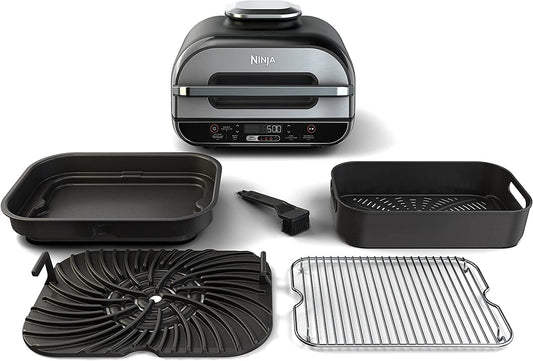 Ninja Bg500c, Foodi Xl 5-in-1 Indoor Grill With 4-quart (3.8l) Air Fryer, Roast, Bake, & Dehydrate