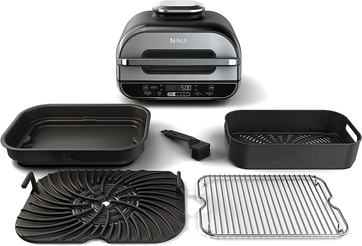 Ninja Bg500c, Foodi Xl 5-in-1 Indoor Grill With 4-quart (3.8l) Air Fryer, Roast, Bake, & Dehydrate