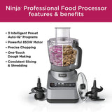 Ninja Professional Plus Food Processor 850-watts With Auto-iq Preset Programs Chop Puree Dough Slice Shred With A 9-cup Capacity And A Silver Stainless Finish (bn600c)