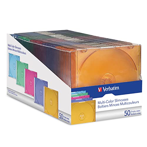 CD/DVD MULTI-COLOR SLIM JEWEL CASES 50PK