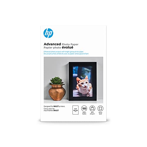 HP Advance Glossy Paper 4x 6 100 Sht 100 sheets of 4 x 6 borderless glossy Advanced HP photo paper. (Like New)