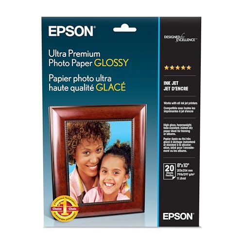 20-SHEET 8 10IN GLOSSY PHOTO PREMIUM ULTRA PAPER FOR AIO PRINTER