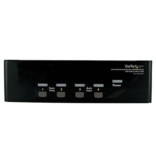 4PORT DVI VGA USB KVM SWITCH DUAL MONITOR KVM W/ AUDIO & USB HUB