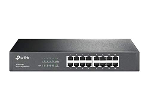 16 PORT GIGABIT UNMANAGED SWITCH -  1U 13-INCH RACK-MOUNTABLE STEEL CASE