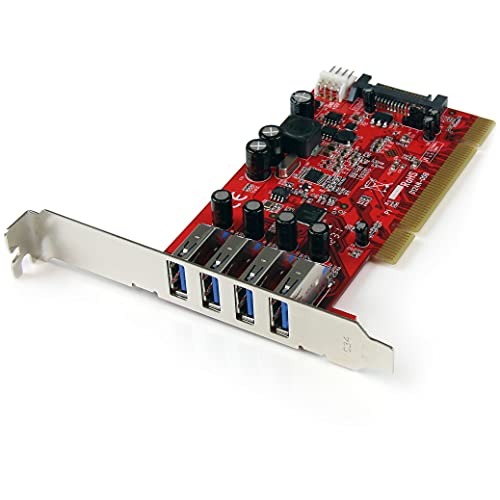 Add 4 SuperSpeed USB 3.0 ports to a computer through a PCI slot - 4 port pci usb 3.0 card - pci usb 3.0 adapter - pci usb 3.0 adapter card - pci usb 3.0 card - (Like New)