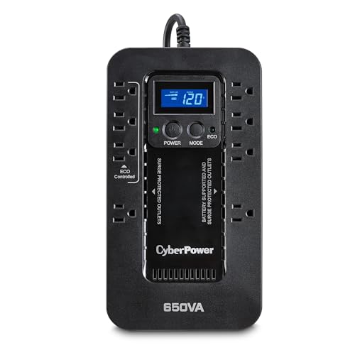 EC650LCD 650VA COMPACT 120V 5-15P STANDBY 8OUT 5-15R 5FT CORD
