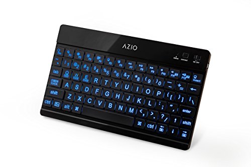 AZiO Large Print Backlit Bluetooth Keyboard for iPad/Android Tablets (KB335) (Like New)