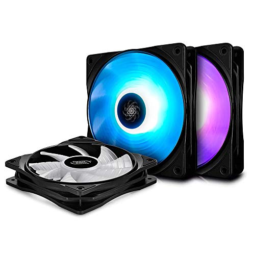 DEEPCOOL FAN DP-FRGB-RF120-3C RF120-3IN1 TRIPLE PWM FAN KIT 18 RGB LEDS RETAIL (Like New)