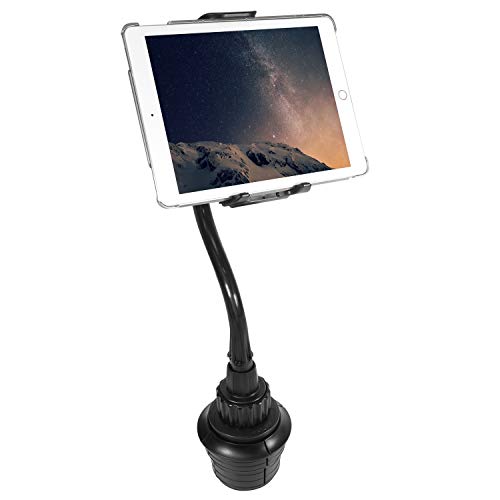 1Ft Super Long Adjustable Car Cup Mount iPad/Tablet Holder.Adjustable grip fitsiPad/tablet and any mobile device (with/without protective case) between 96mm an