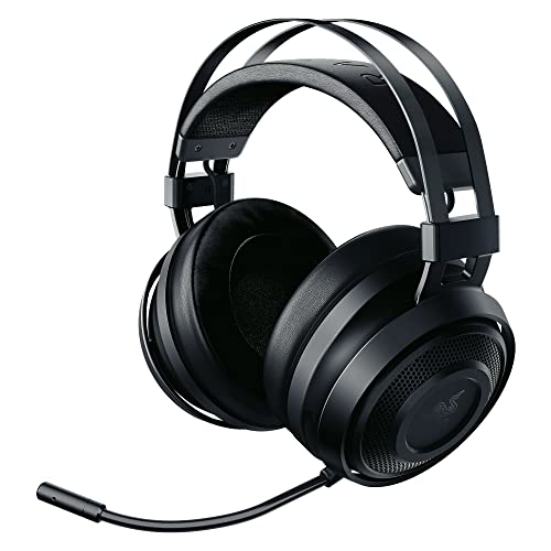 Razer Nari Essential Wireless 7.1 Surround Sound Gaming Headset: THX Spatial Audio - Auto-Adjust Headband & Swivel Cups - Auto-Adjust - Flip Mic - For PC & PS4 Only, Matte Black, One Size (Like New)