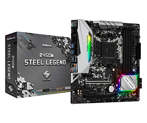 ASROCK MB B450M STEEL LEGEND AMD AM4 B450 DDR4 MATX RETAIL