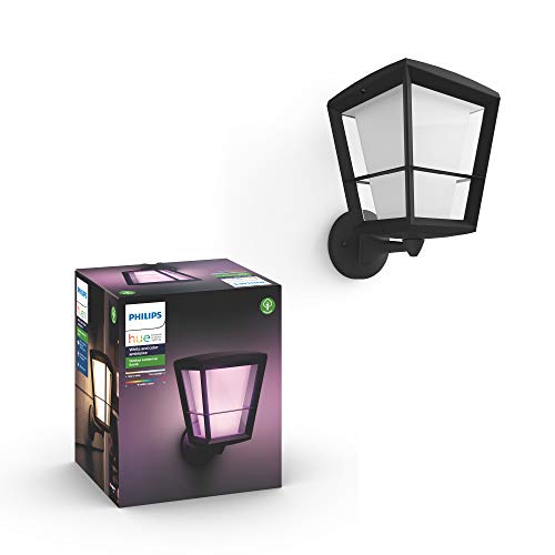 Philips Hue Econic Outdoor White & Color Wall Lantern, Up (Hue Hub Required, Smart Light Works with Alexa, Apple Homekit & Google Assistant)