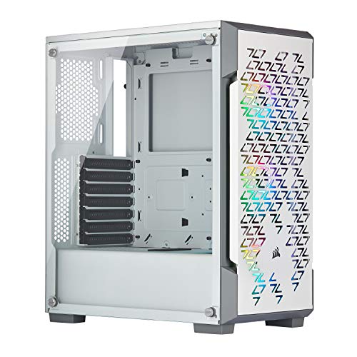 CORSAIR iCUE 220T RGB Airflow Tempered Glass Mid-Tower Smart Case - White