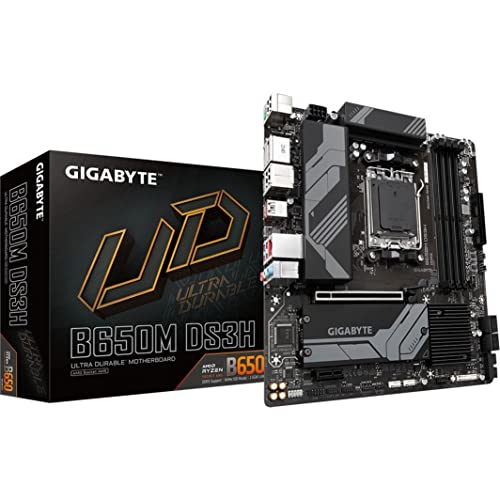 GIGABYTE MOTHERBOARD B650M DS3H B650 SOCKET AM5 B650 MAX128G DDR5 MICRO-ATX RETAIL