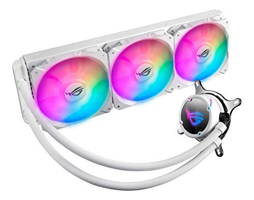 ASUS ROG Strix LC 360 RGB White Edition All-in-one Liquid CPU Cooler with Aura Sync RGB, and Triple ROG 120mm addressable RGB Radiator Fans (Like New)