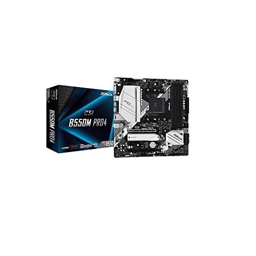 ASROCK MB B550M PRO4 AMD AM4 RYZEN FUTURE AMD RYZEN B550 DDR4 128G MATX RETAIL