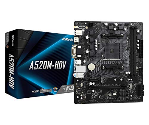 ASROCK MB A520M-HDV AMD AM4 A520 MAX.64G DDR4 PCIE HDMI DVID DSUB MATX RETAIL