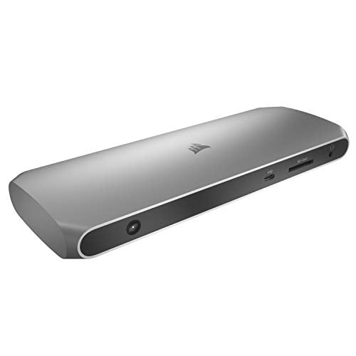 Corsair TBT100 ThunderboltTM 3 Dock - 85W charging, Dual 4k 60Hz Support, 2x HDMI, 40Gb/s ,USB-C Gen 2 (15W) x2, USB-A 3.1 (7.5W) x2, Gigabit Ethernet - For Mac and PC laptops