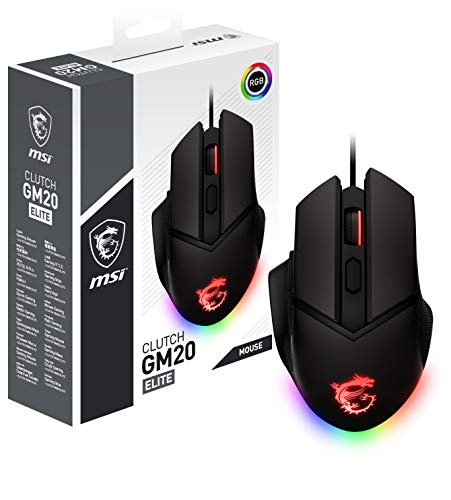 MSI MOUSE CLUTCH GM20 ELITE TRUE RGB OPTICAL SENSOR USB WIRED 6BUTTONS RETAIL