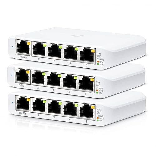ubiquiti [3-pack] unifi switch flex mini | managed 5-port gigabit switch (usw-flex-mini-3)