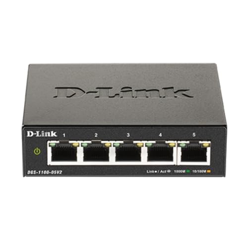 DLINK 1100 SERIES SMART MANAGED 5-PORT GIGABIT DESKTOP SWITCH -  V2