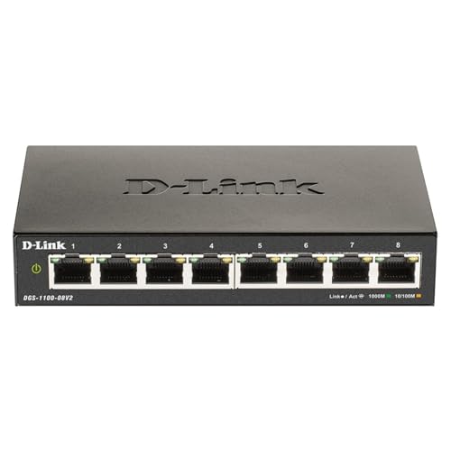 DLINK 1100 SERIES SMART MANAGED 8-PORT GIGABIT DESKTOP SWITCH -  V2