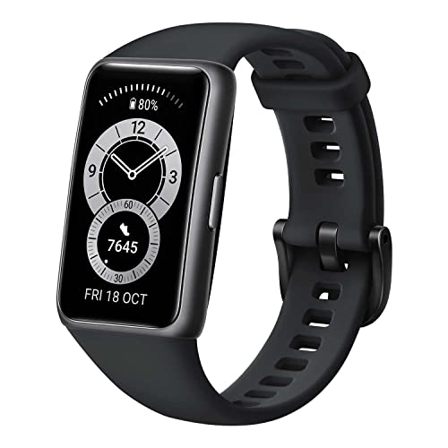 HUAWEI 55026633 BAND 6 2-WEEK BATTERY 1.47 AMOLED TOUCH SCREEN GRAPHITE BLACK (Like New)