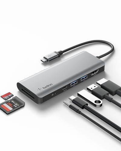 This slim -portable USB-C adapter allows you to easily create a workstation an