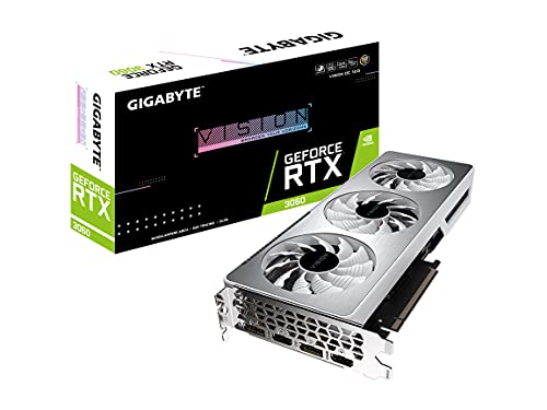 GIGABYTE Vision OC GeForce RTX 3060 12GB GDDR6 PCI Express 4.0 ATX Video Card GV-N3060VISION OC-12GD (rev. 2.0) (LHR)