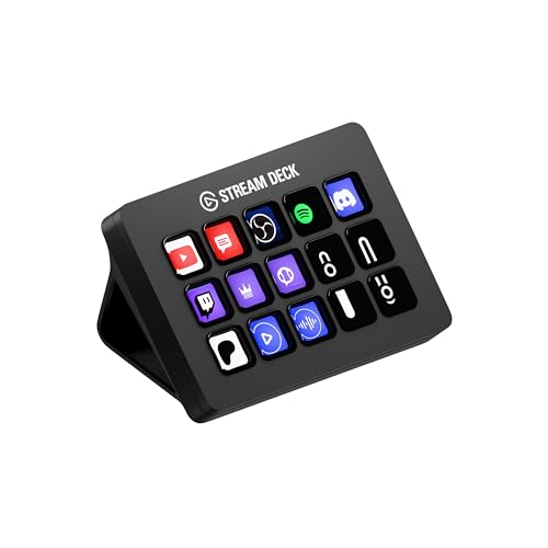 Elgato Stream Deck - Tactile Control Interface -  15 customizable LCD keys -  trigger actions in apps - OBS -  Twitch -  YouTube and more -  detachable USB-C -  Windows 10 -  m
